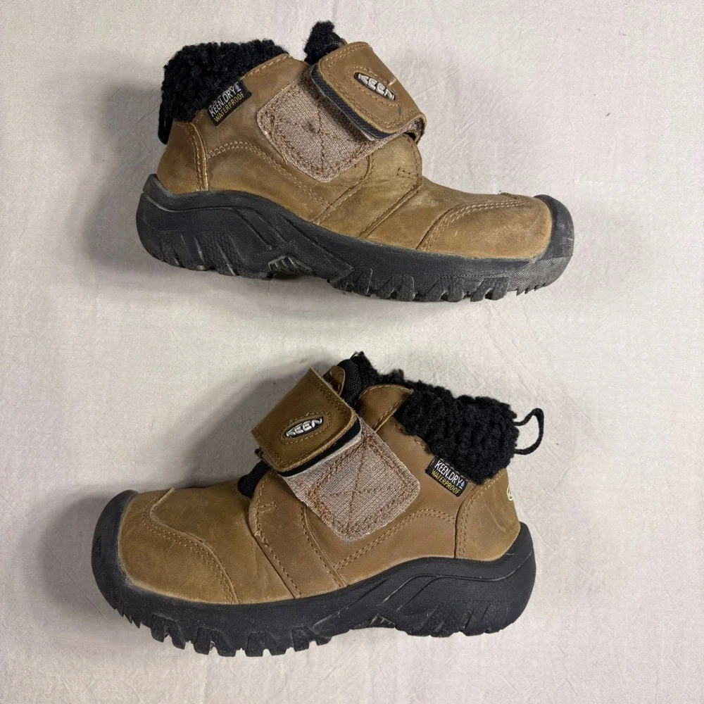 Keen Kids Hoodoo Waterproof Insulated Winter Boots Brown Leather Size 8 1026750